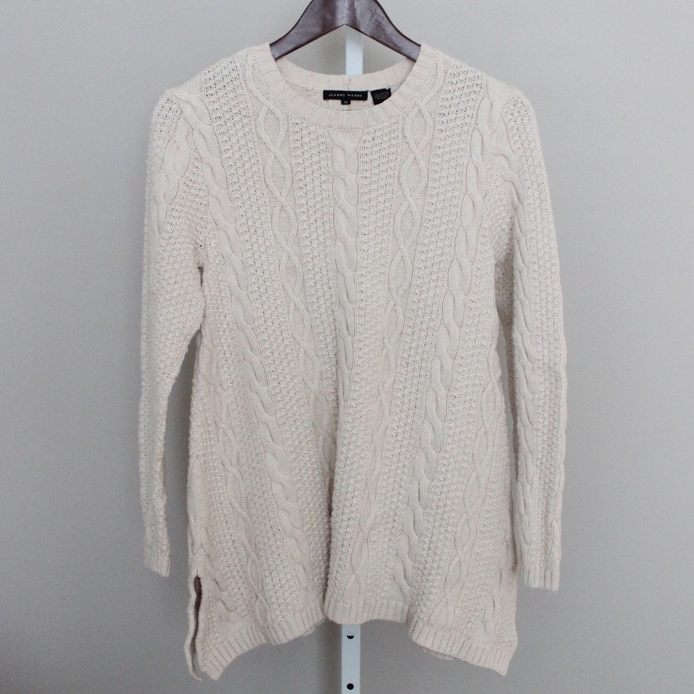 Cream A Line Cable Knit Sweater